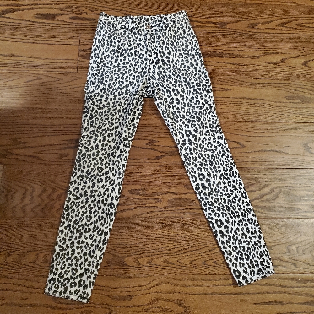 Snow leopard high rise punk skinny jeans H&M R13 Punk Rock 27